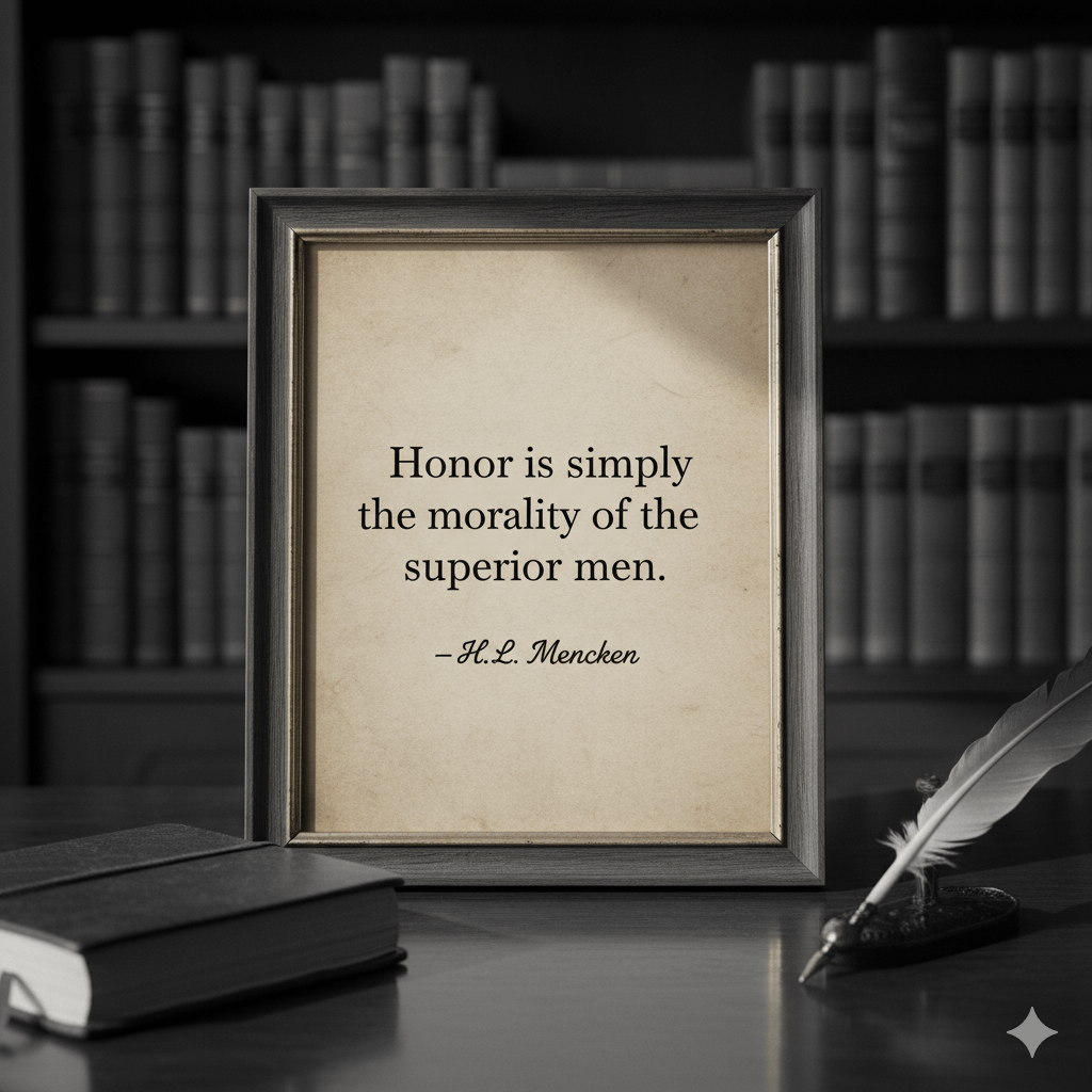 Honor is simply the morality of superior men