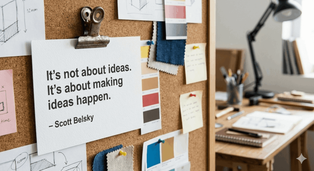 It’s not about ideas. It’s about making ideas happen. - Scott Belsky